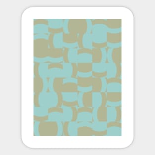 Green and Ochre Tiles Pattern Sticker